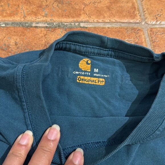 Carhartt Blue Short Sleeve Tee Classic Crew Neck size M - Picture 2 of 7
